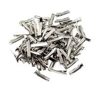 Lot de 100 pinces crocodiles plates à une griffe, 3,5 cm, nœuds à faire soi-même