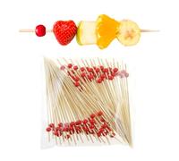 Lot de 100 piques à cocktail en bambou de 12 cm pour apéritif (rouge)
