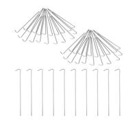 Lot de 100 piquets de Fixation, Sardines pour tentes, Camping, etc, sols Mous & Moyens, Acier, 22 cm, argenté