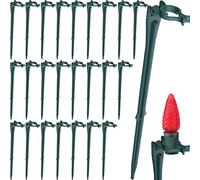 Lot de 100 piquets de Noël universels de 21,6 cm pour cour, pelouse, vacances C7 C9 pour lumières extérieures de Noël sur les cours, allées, allées et allées (vert)