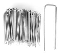 Lot de 100 Piquets Jardin 100x40x2,2mm, Acier Galvanisé, Forme U, Ancrage Sol Lourd, Professionnel Label