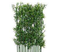 Lot de 100 plantes artificielles en bambou avec feuilles pour décoration d'intérieur/extérieur - Paravent d'intimité - 200 cm - Pour jardin, terrasse, clôture