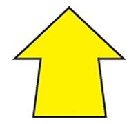 Lot de 100 plaques de signalisation au sol Jaune 90 mm de haut x 90 mm de large