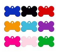 Lot de 100 plaques d'identification personnalisées pour animal de compagnie, pendentif en forme de plaque d'immatriculation, pendentif vierge en aluminium, couleurs mélangées, 38 x 25 x 1 mm