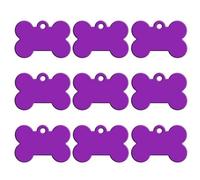 Lot de 100 plaques d'identification personnalisées pour animal de compagnie, pendentif en forme de plaque d'immatriculation, pendentif vierge en aluminium, violet, 50 x 30 x 1 mm