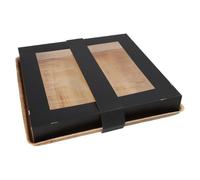 Lot de 100 plateaux rectangulaires en feuille de palmier de 5 cm x 33,5 cm x 33,5 cm, avec couvercle séparé et banderole