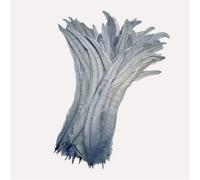 Lot de 100 plumes de coq 25-45 cm DIY Couture Vêtements Décor Maison Fête Mariage Accessoires Gris - 100 Pcs 25-30 cm