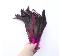 Lot de 100 plumes de faisan naturelles de 25 à 30 cm de synthèse pour costume de fête, vêtements, accessoire de couture, décoration de coiffe, bordeaux, 25-30 cm