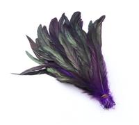 Lot de 100 plumes de faisan naturelles de 25 à 30 cm de synthèse pour costume de fête, vêtements, accessoire de couture, décoration de coiffe, violet foncé, 25-30 cm