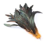 Lot de 100 plumes de faisan naturelles de 25 à 30 cm de synthèse pour costume de fête, vêtements, accessoire de couture, décoration de coiffe, orange, 25-30 cm