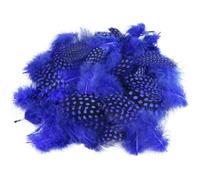 Lot de 100 plumes de pintade, plumes de faisan naturelles, 5 à 8 cm, accessoires de bijoux, décoration de fête, plumes artisanales, bleu royal