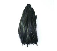 Lot de 100 plumes de queue de coq naturelles noires et blanches, pour décoration de coiffure, carnaval, scène, 25-40 cm, noir, 25-30 cm, 100 pièces