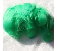 Lot de 100 plumes d'oie naturelles colorées en vrac pour loisirs créatifs, fête de mariage, décoration d'intérieur, attrape-rêves - 6 à 12 cm - Vert gazon