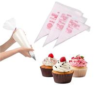 Lot de 100 poches à douille jetables (taille moyenne 21 x 30 cm) - Poches à douille jetables XXL pour gâteaux, cupcakes et gâteaux - Sans douilles, 3 tailles différentes - Sacs à douille jetables