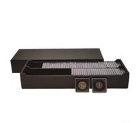 Lot de 100 pochettes carrées transparentes avec inserts en mousse pour organiser et protéger les pièces de monnaie de 20 mm à 40 mm de diamètre (noir)