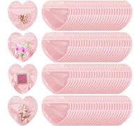 Lot de 100 pochettes de rangement pour bijoux, en PVC transparent en forme de cœur, organiseur de bijoux de voyage, accessoires essentiels pour bateau de croisière, support de boucles d'oreilles, pour