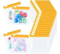 Lot de 100 pochettes de rangement pour médicaments de type fermeture éclair, étanches, résistantes à l'huile et réutilisables, 5 couleurs, EVA, auto-scellant (orange)