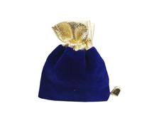 Lot de 100 Pochettes et Sacs Cadeaux en Velours avec Cordon de Serrage for Bijoux, Emballage de présentation de Perles dorées de Phnom Penh pour Bagues(Royal Blue)