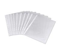Lot de 100 pochettes perforées en plastique A4 30-35 microns pour classeurs, portefeuilles, pochettes, capacité de 10 à 15 feuilles, utilisation quotidienne