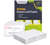 Lot de 100 pochettes transparentes pour cartes de visite Juvale (9,5 x 5 cm), pochettes de protection autocollantes en plastique chargement lat