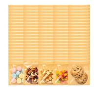 Lot de 100 pochettes transparentes résistantes à l'huile pour biscuits - 13 | Sacs à goûter en papier refermables pour muffins, brownies, granola, scones, friandises, boulangerie, bonbons, gâteaux
