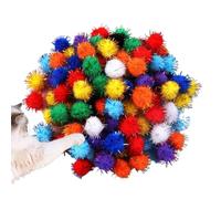 Lot de 100 pompons colorés pour l'artisanat - Différentes boules à paillettes colorées | Balles de bricolage | Boules de bouffée Interactive Toys Arts & Bricolage, matériau décoratif pour les projets