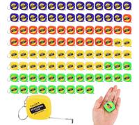Lot de 100 porte-clés à mesurer rétractables en vrac - Mini mètre ruban - Échelle pouce/métrique - Portable - Porte-clés de poche - Pour la construction, les fêtes, les sacs de remplissage, les prix