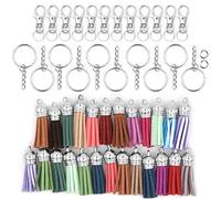 Lot de 100 porte-clés avec pampille pour la fabrication de bijoux, loisirs créatifs, porte-clés, sangles de téléphone portable, accessoires de bricolage