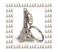 Lot de 100 porte clés en métal souvenir tour eiffel - Jucnuz - couleur argenté symbole paris porte clés français de souvenir