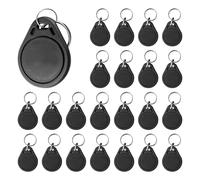 Lot de 100 porte-clés UID réinscriptibles 13,56 MHz, cartes RFID 1K S50, jeton NFC, carte de contrôle d'accès ABS 13,56 MHz, bloc 0 secteur, conforme à la norme ISO 14443A (noir)