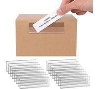 Lot de 100 porte-étiquettes adhésifs transparents de 10,2 x 2,5 cm pour étagère, classeur, classeur, armoire de rangement, porte-étiquettes pour supermarché, école, bibliothèque, cuisine