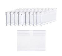 Lot de 100 porte-étiquettes en plastique transparent pour étagère métallique de vente au détail, boîte de rangement pour panneau de marchandises, supermarché, bureau, maison (50 x 42 mm)