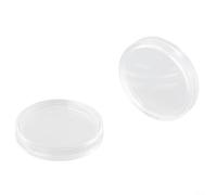 Lot de 100 porte-pièces ronds en plastique transparent de 26 mm avec ouverture en forme de croissant, capsules transparentes pour collection et boîte de présentation
