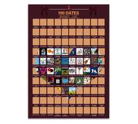 Lot de 100 posters à gratter pour couples 100 dates bucket List pour couple Impression couleur, Saint Valentin idées de papier peint photo décoration murale cadeau