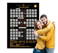 Lot de 100 posters Love Game à gratter - Liste de rendez-vous pour les couples, les défis de positions sexy et coquines - 3 niveaux de sexe et de jeux fous pour les couples, rendez-vous nocturnes