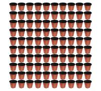 Lot de 100 pots de fleurs en plastique avec base perforée surélevée améliorant l'aération du sol et l'évacuation de l'eau, matériau flexible pour transplanter et cultiver des plantes (120#)