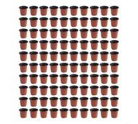 Lot de 100 pots de fleurs en plastique avec fond perforé ventilé pour une croissance saine des racines, matériau souple et flexible réduisant les chocs de transplantation, pour intérieur et extérieur