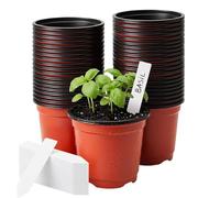 Lot de 100 pots de fleurs portables et flexibles avec étiquettes