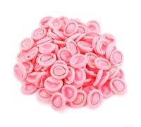 Lot de 100 protège-doigts antistatiques en latex pour réparation électronique, nail art, nettoyage de bijoux, hygiène du tatouage, peinture artisanale et protection des plaies (rose)