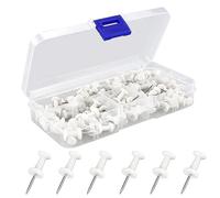 Lot de 100 punais blanches en plastique, punais en acier, punaises à tête, pour tableau en liège, cartes, affiches, notes