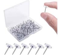 Lot de 100 punaises avec 1 paquet de notes autocollantes, punaises avec boîte de rangement, longueur des punaises 12 mm, punaises stimulantes, punaises, punaises pour tableau en liège, mur, tableau