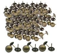 Lot de 100 punaises de tapissier en bronze 11 mm x 17 mm pour meubles décoratifs à tête ronde en laiton antique pour canapé, chaise, lit