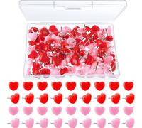 Lot de 100 punaises décoratives en forme de cœur - Pour cartes du monde - En liège