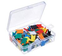 Lot de 100 punaises drapeaux pour carte, 7 couleurs assorties