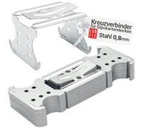 Lot de 100 raccords croisés pour plafonds en plaques de plâtre - 60 x 145 x 58 mm - Galvanisé - Épaisseur du matériau : 0,8 mm - Compatible avec les profils CD60 / 27 - Suspension au plafond