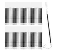 Lot de 100 recharges pour stylo à bille rétractables de 10,6 cm - Encre noire - Encre douce - Pointe moyenne - Pour journal, bureau, fournitures scolaires