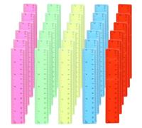 Lot de 100 Règles en Plastique 15,2 cm avec Design Transparent, Échelle Pouces et Centimètres pour École, Bureau et Maison