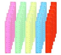 Lot de 100 règles en plastique transparent de 15,2 cm, petites règles avec pouces et centimètres, couleurs assorties pour salle de classe, enfants, étudiants, école, fournitures de bureau