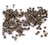 Lot de 100 rivets à double capuchon en métal tubulaire pour loisirs créatifs, sac à main, ceintures, sacs à main, chaussures, vêtements, réparation (bronze)
