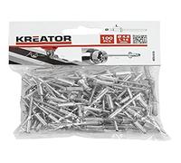 Lot de 100 Rivets avec Tête en Aluminium et Tige de Fer - Ø 4,8 x Longueur 14 mm - Haut de Gamme - Utilisation avec Riveteuse ou Pince à Riveter - Robuste et Durable - Kreator